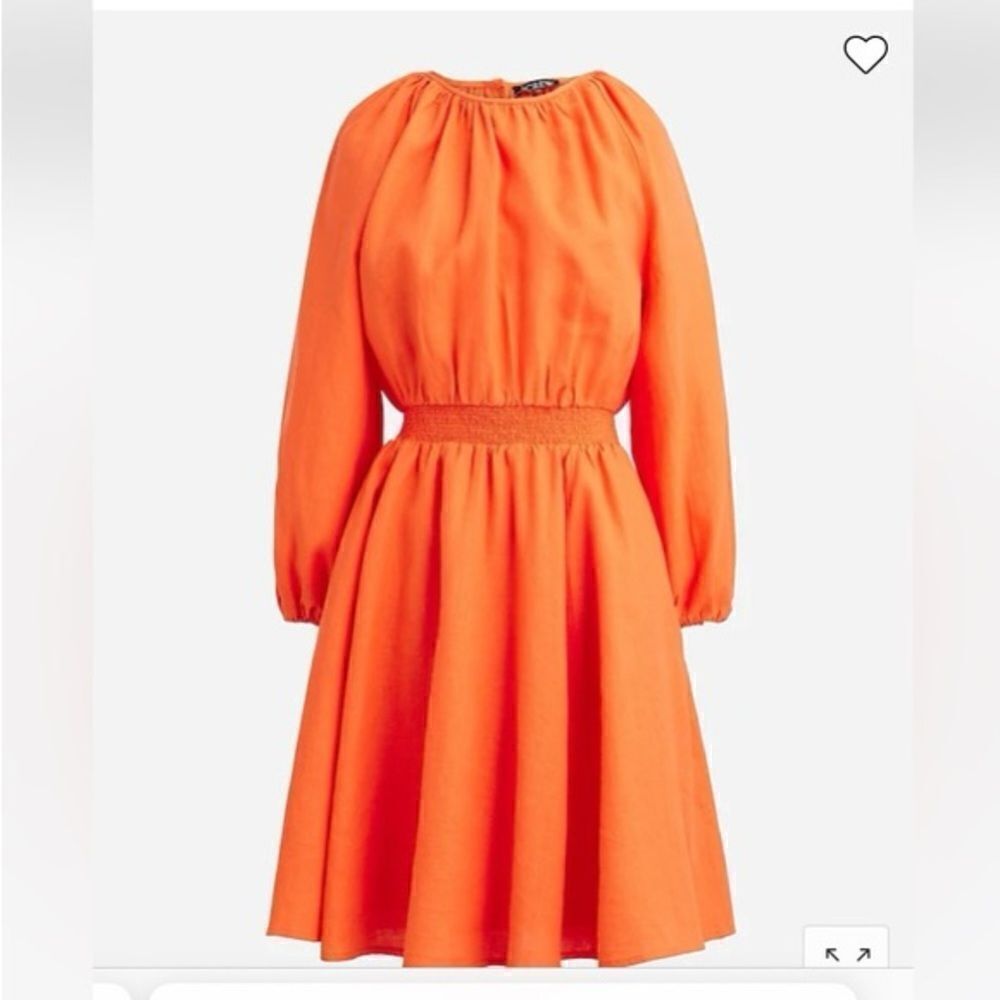 J Crew Palermo Linen Smocked Waist Mini Dress NWT